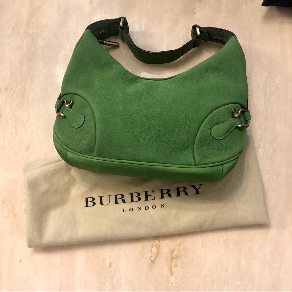 Burberry suede horsebit hobo bag